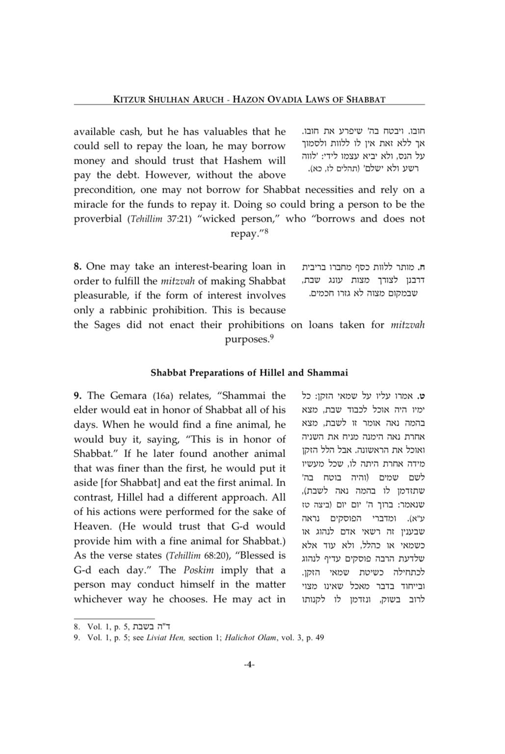 Kizur Shulchan Aruch Hazon Ovadia Shabbat 2 vol. set