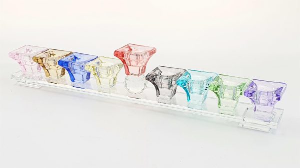 Crystal Menorah-Colored Cups