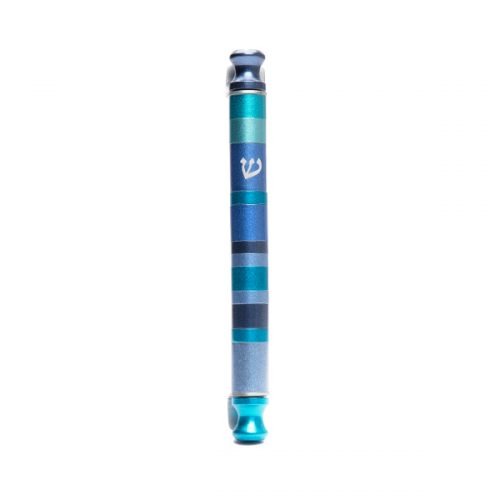 Anodized Cylinder Mezuzah Case Stripes