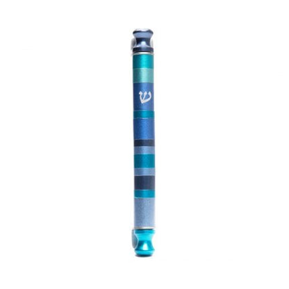 Anodized Cylinder Mezuzah Case Stripes
