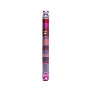Anodized Cylinder Mezuzah Case Stripes