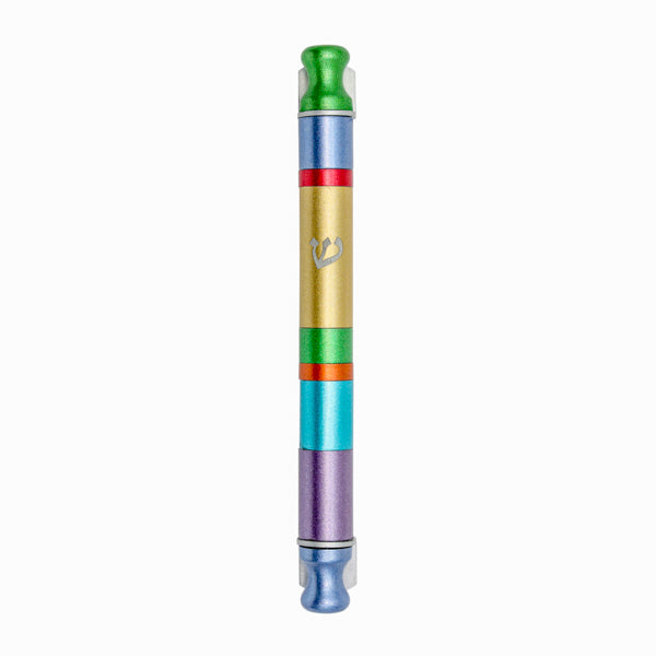 Anodized Cylinder Mezuzah Case Wide Stripes