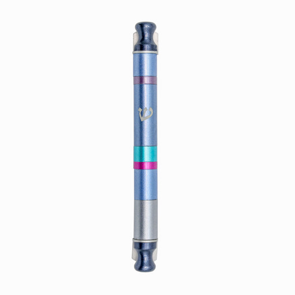 Anodized Cylinder Mezuzah Case Wide Stripes