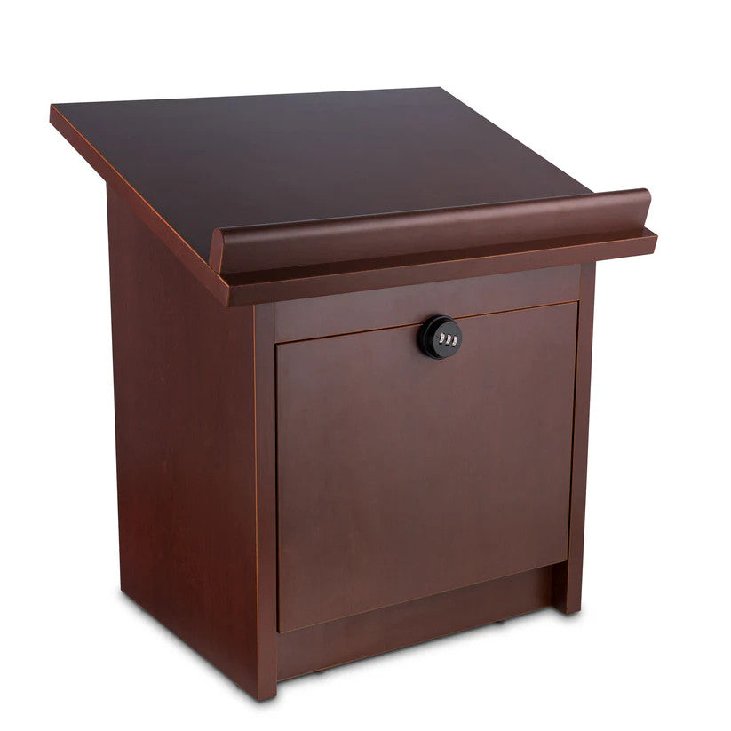 Tabletop Wood Shtender with Combination Lock