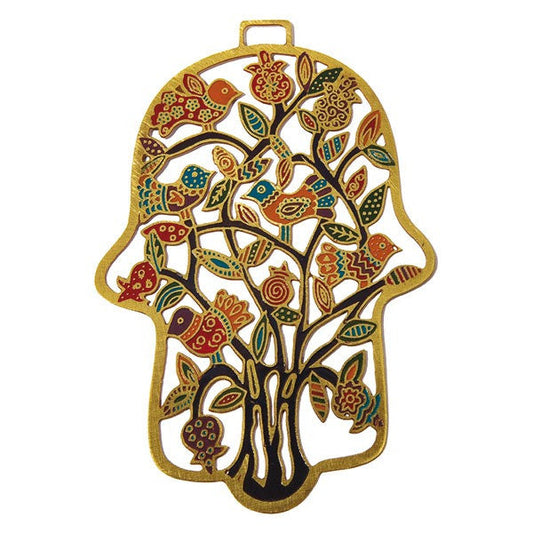 Laser cut Hamsa-Birds/Pom.-M/C