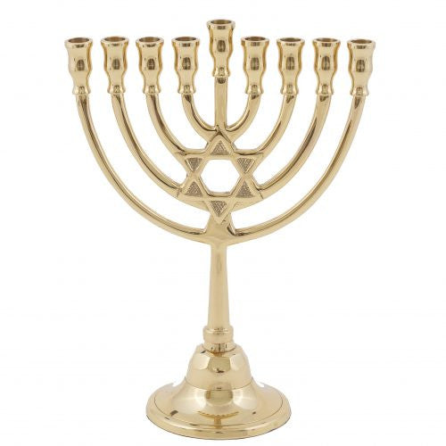 Emanuel Classic Chanukah Menorah with Magen David- Bronze
