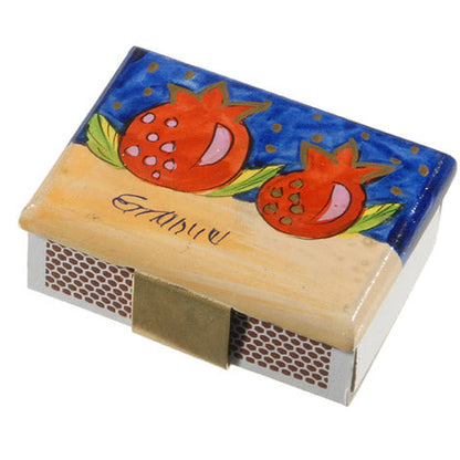 Two Large Pomegranates Match Box Holder with Matchbox