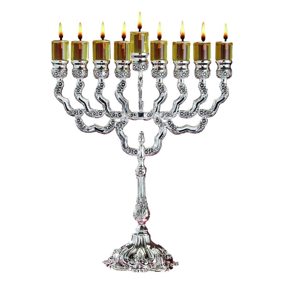 Silverplate Oil Menorah-12"