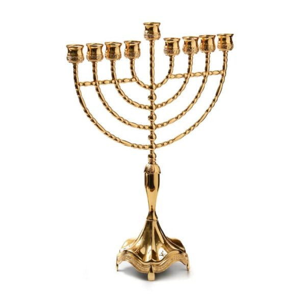 Silverplate Menorah-Gold-18"