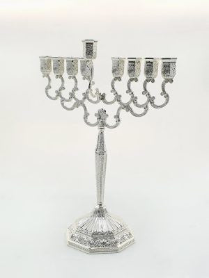 Silverplate Menorah-Square Bottom 11"
