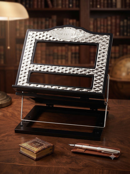 Multi-level Wood Shtender-Silverplate Pillows Design