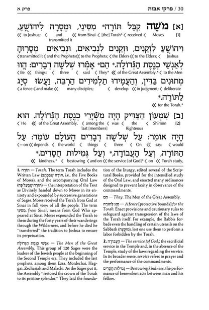 Schottenstein Ed Interlinear Pirkei Avos with Bircas HaMazon - Pocket size (Pocket Size White)