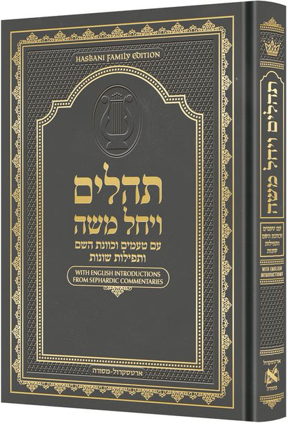 Hebrew Only, Large Type Tehillim with Taamin and Kavanot Hashem - Hasbani Family Edition (Grey)